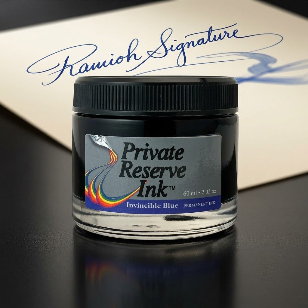 PRIVATE RESERVE, Ink Bottle - INVINCIBLE Inks PERMANENT BLUE (60mL).