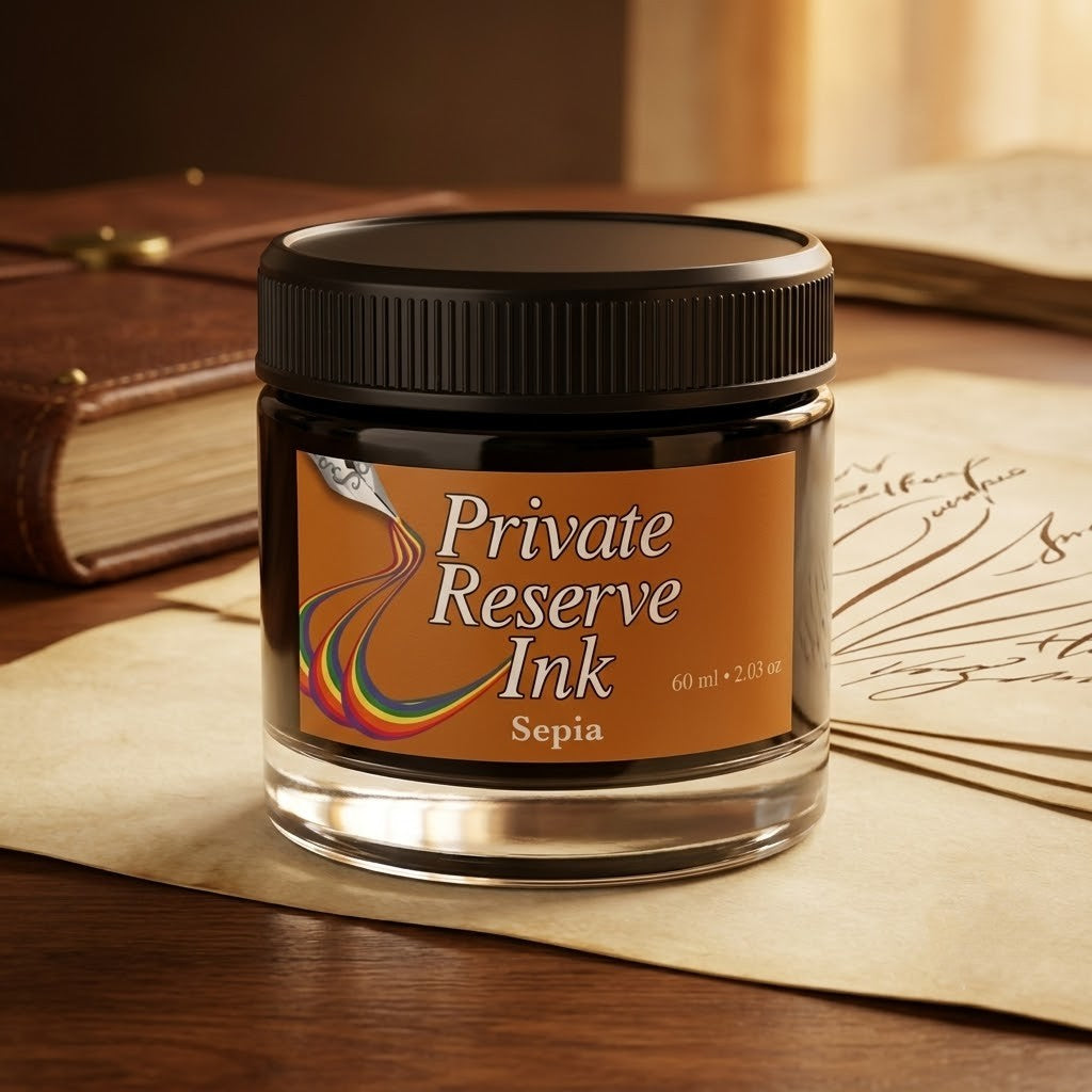 PRIVATE RESERVE, Ink Bottle - PREMIUM Inks SEPIA (60mL).