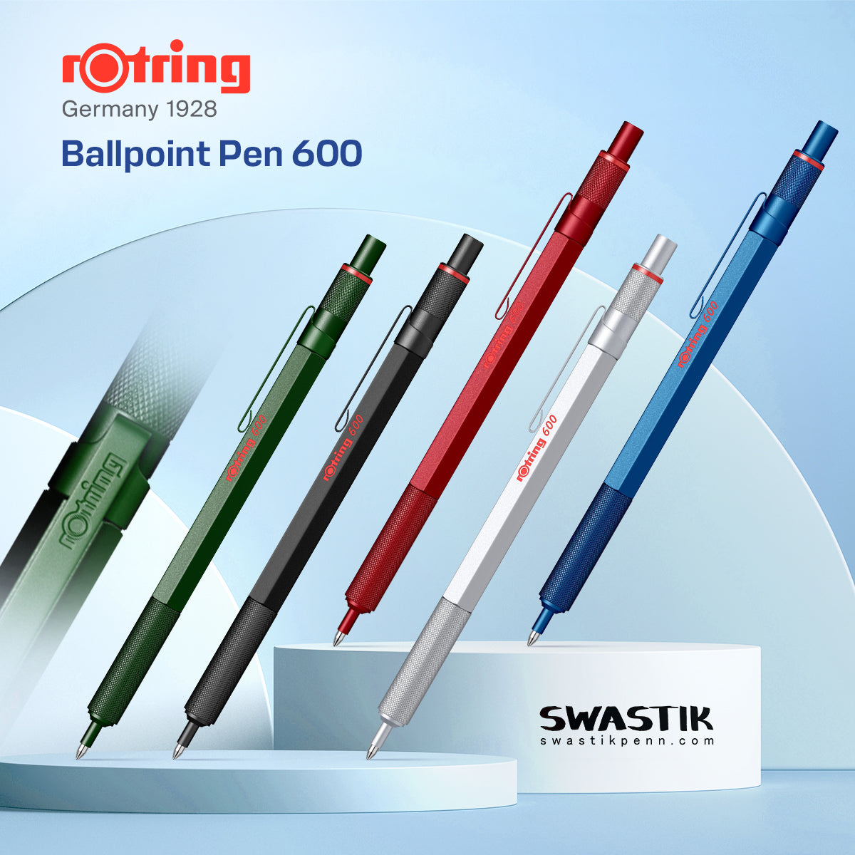 ROTRING, Ballpoint Pen - 600 BLUE. — SWASTIK penn