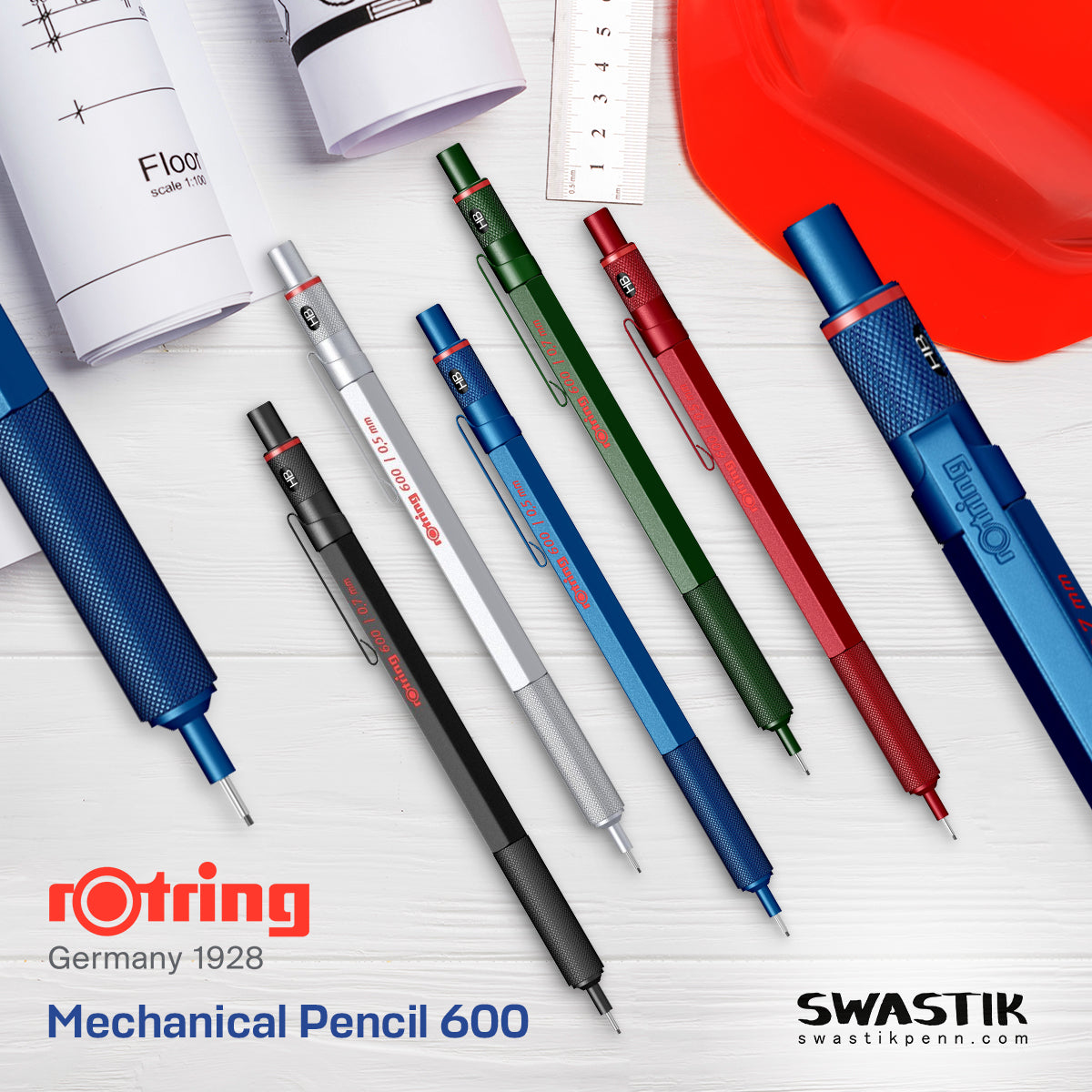 ROTRING | MECHANICAL PENCIL| 600 BLUE | LACQUERED BRASS