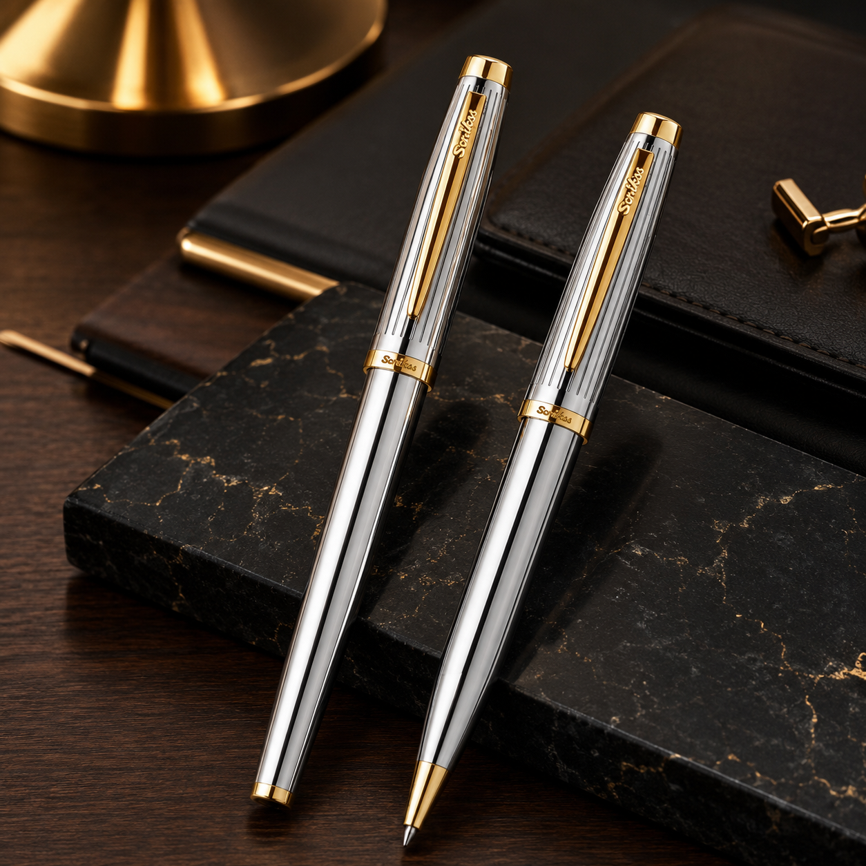 SCRIKSS, Fountain + Ballpoint Pen Set - OSCAR 39 CHROME GT.
