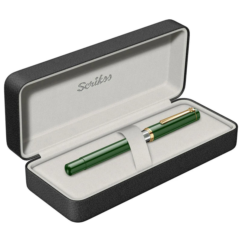 SCRIKSS, Fountain Pen - 419 Piston Filler DARK GREEN GT.