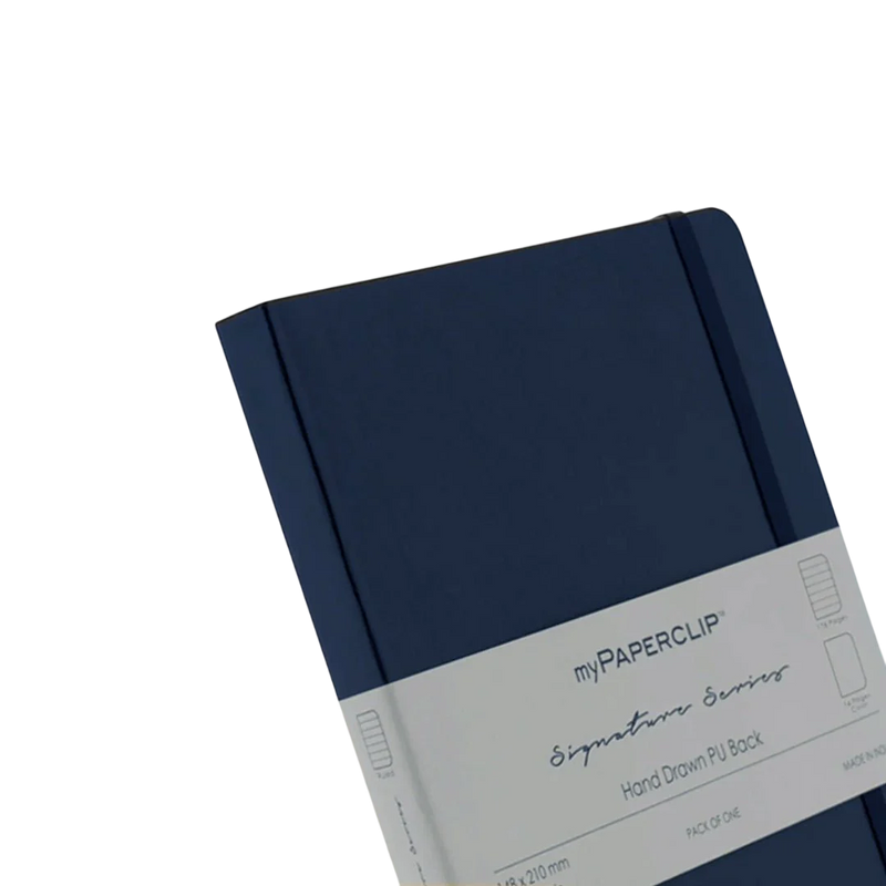 myPAPERCLIP, NoteBook - SIGNATURE Series 192 Pages PU Blue.
