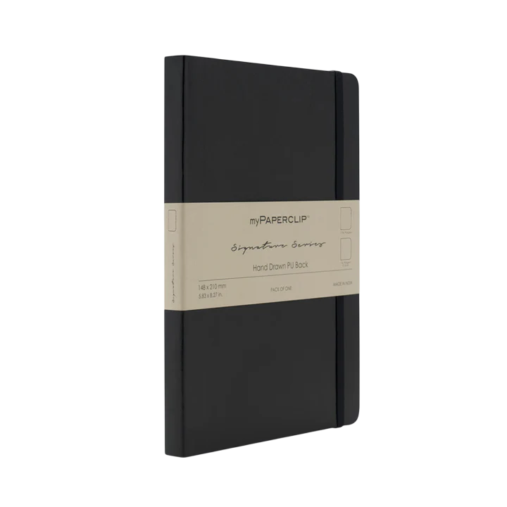 myPAPERCLIP, NoteBook - SIGNATURE Series 192 Pages PU Black.