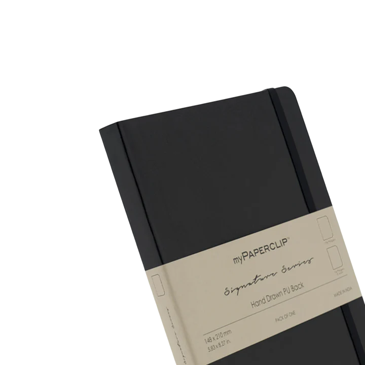 myPAPERCLIP, NoteBook - SIGNATURE Series 192 Pages PU Black.