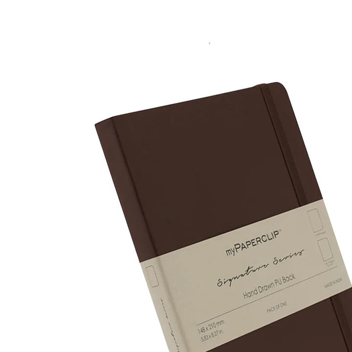 myPAPERCLIP, NoteBook - SIGNATURE Series 192 Pages PU Brown.