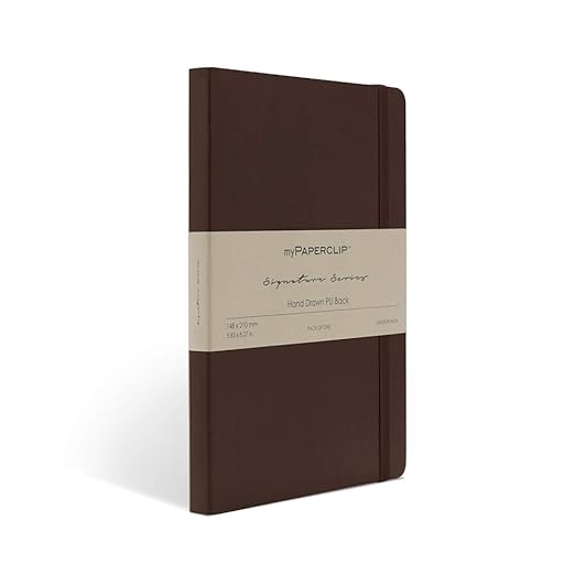 myPAPERCLIP, NoteBook - SIGNATURE Series 192 Pages PU Brown.