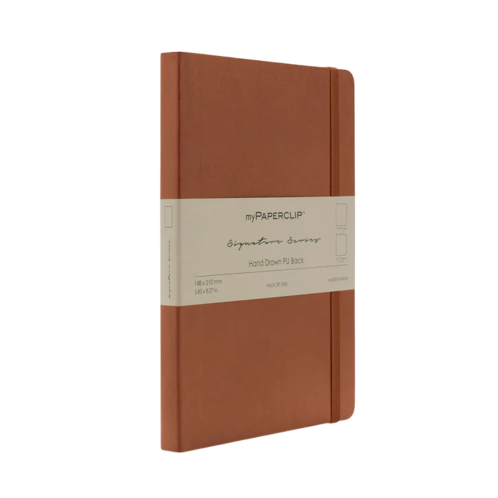 myPAPERCLIP, NoteBook - SIGNATURE Series 192 Pages PU Tan.