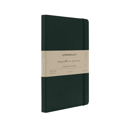 myPAPERCLIP, NoteBook - SIGNATURE Series 192 Pages PU Green.