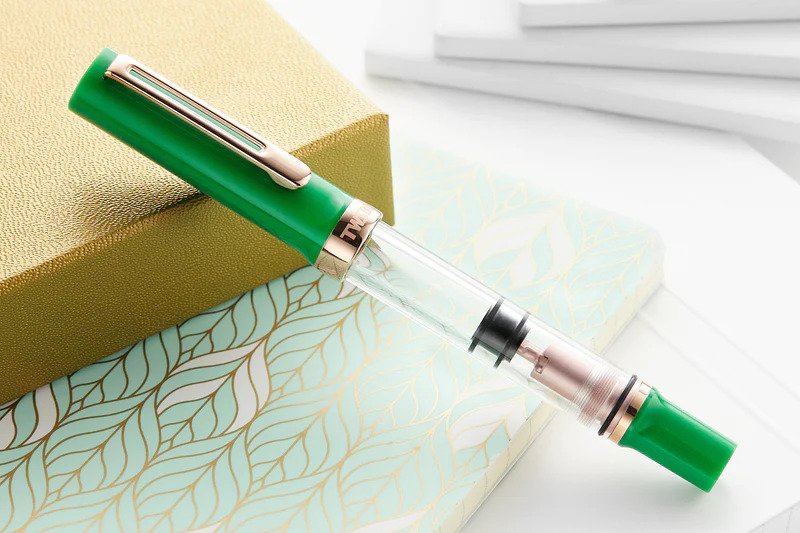 TWSBI, Fountain Pen Set - ECO T ROYAL JADE ROSEGOLD With MIDNIGHT