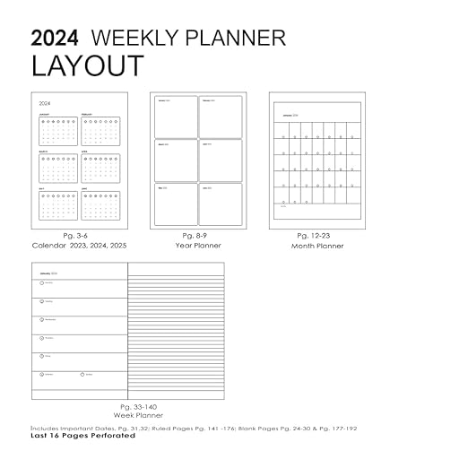 myPAPERCLIP, Weekly Planner - R2 192 Pages PU Red Year 2024.