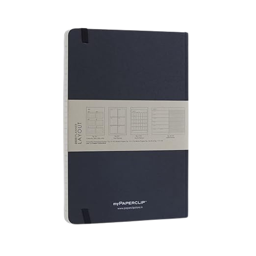 myPAPERCLIP, Weekly Planner - D2 192 Pages BLACK Spine Year 2024.