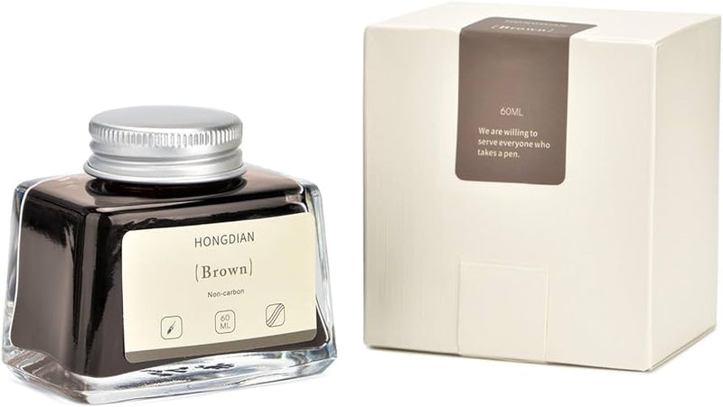 HONGDIAN, Ink Bottle - Non Carbon | BROWN | 60 mL.