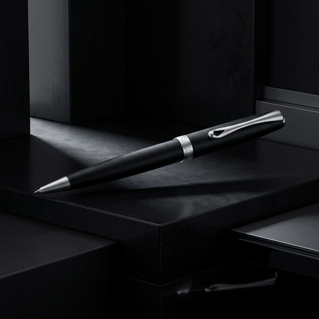 DIPLOMAT, Ballpoint Pen - EXCELLENCE A² LAPIS BLACK MATT CHROME.