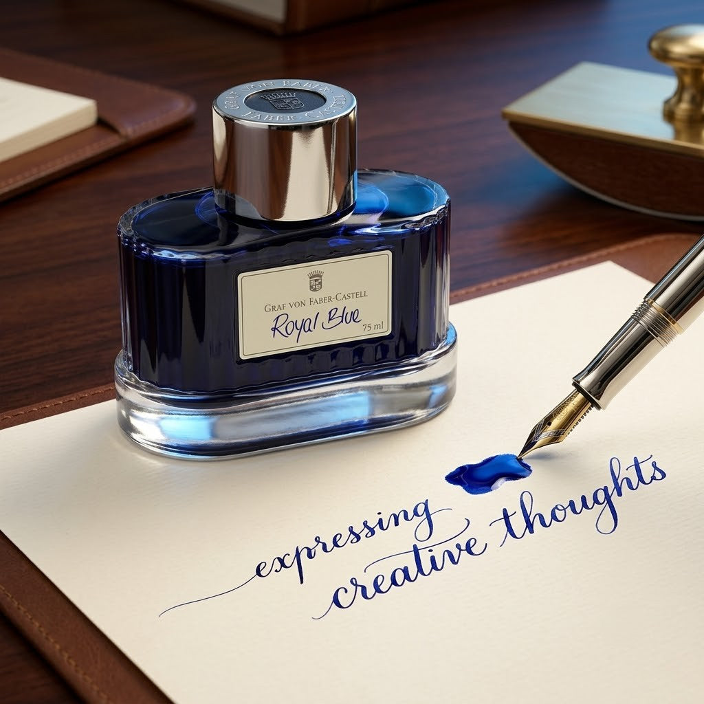 FABER CASTELL, Ink Bottle - GVFC ROYAL BLUE (75mL).