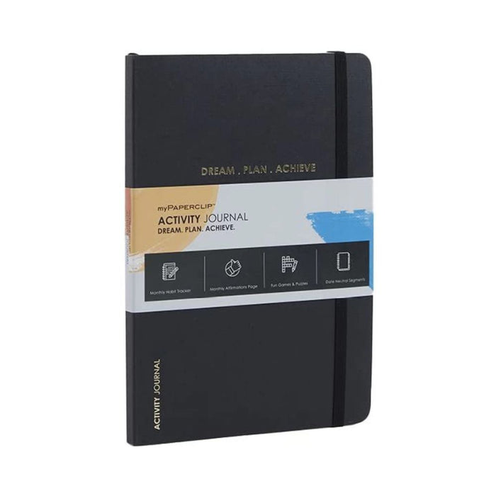 myPAPERCLIP, Activity Journal - Black PAPER 152 Pages.