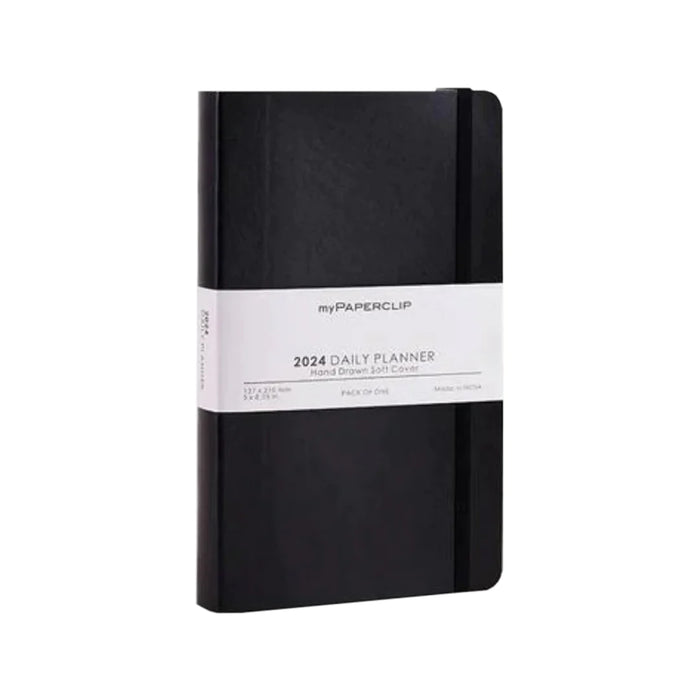 myPAPERCLIP, Daily Planner - M2 384 Pages Black  Year 2024.