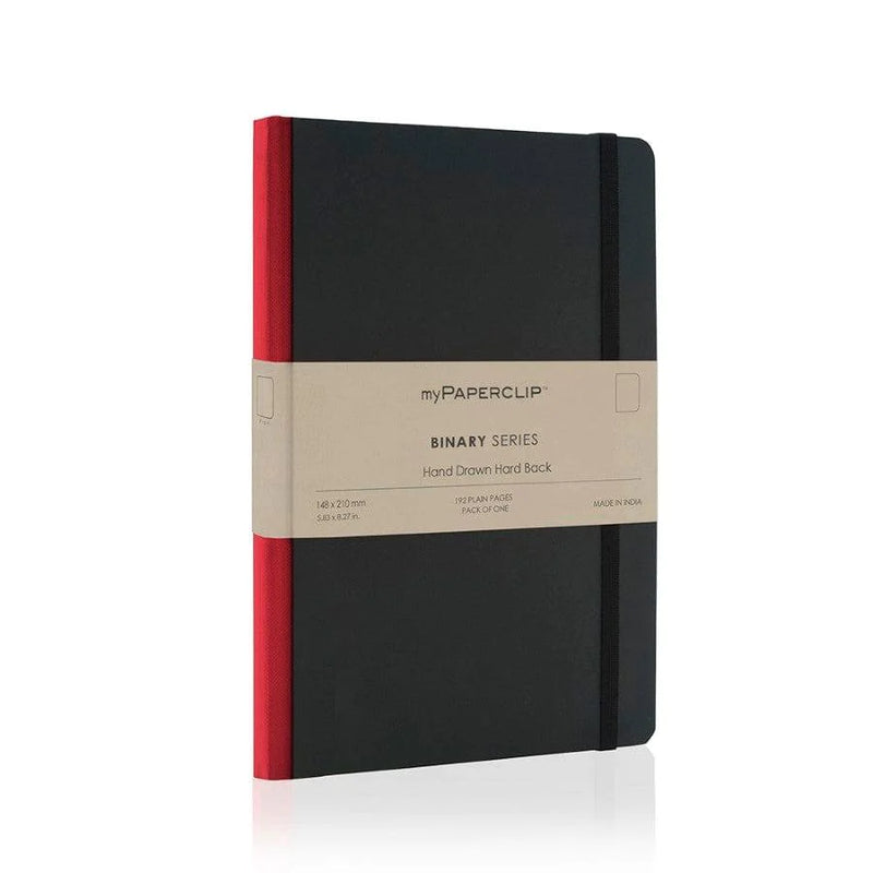 myPAPERCLIP, Gift Set - Combo F3 BINARY Series NOTEBOOK BLACK Spine PLAISIR RED.