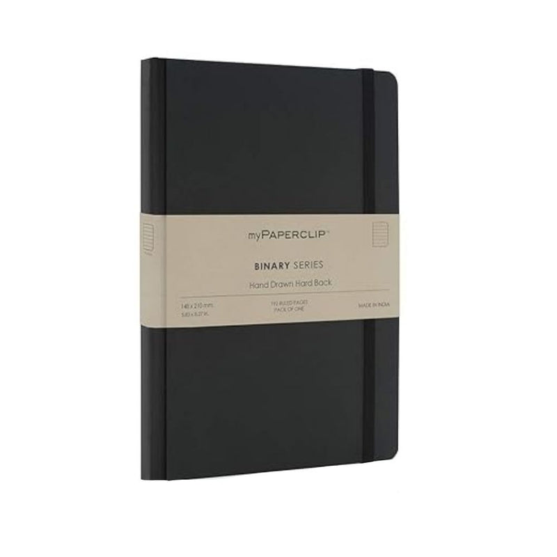 myPAPERCLIP, Notebook - BINARY Series 192 Pages BLACK Spine.