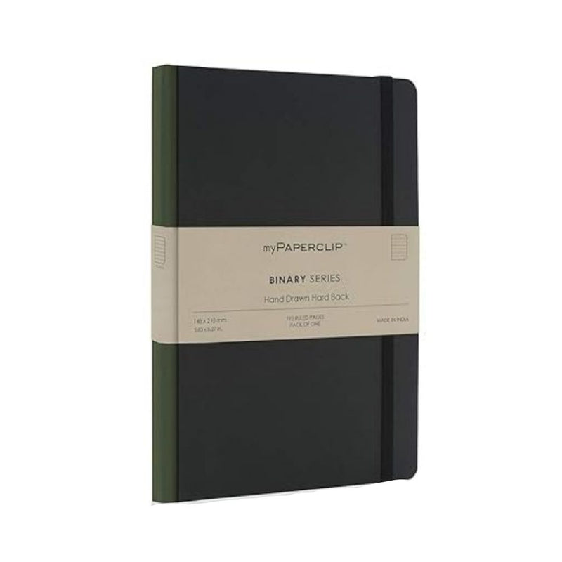 myPAPERCLIP, Notebook - BINARY Series 192 Pages GREEN Spine .