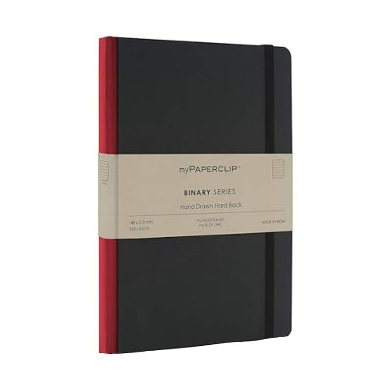 myPAPERCLIP, Notebook - BINARY Series 192 Pages RED Spine .