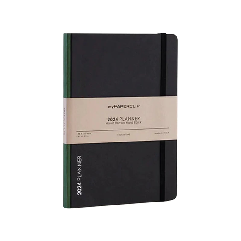 myPAPERCLIP, Weekly Planner - D2 192 Pages GREEN Spine Year 2024.