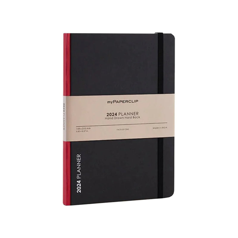 myPAPERCLIP, Weekly Planner - D2 192 Pages RED Spine Year 2024.
