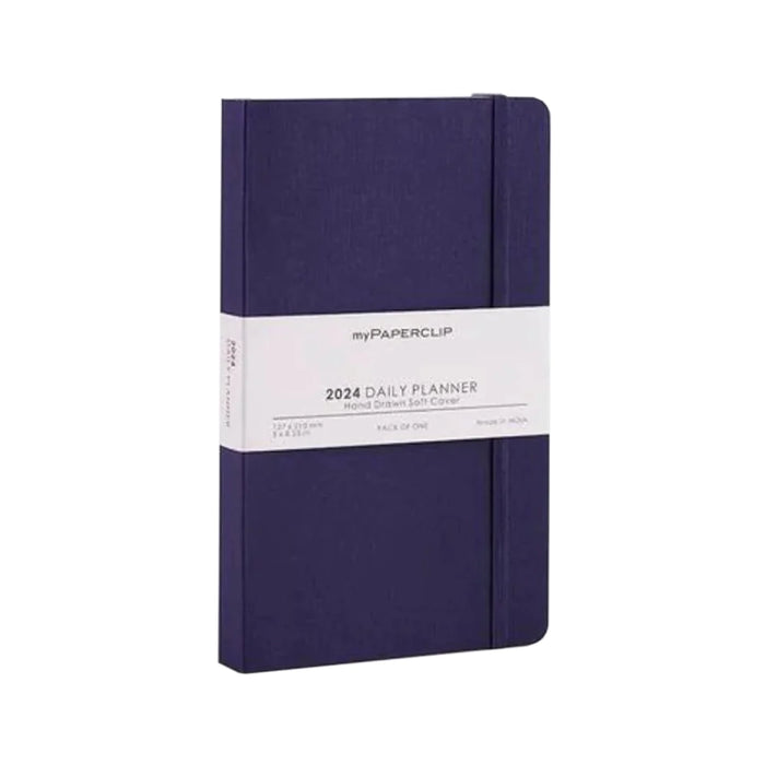 myPAPERCLIP, Daily Planner - M1 384 Pages Aubergine Year 2024.