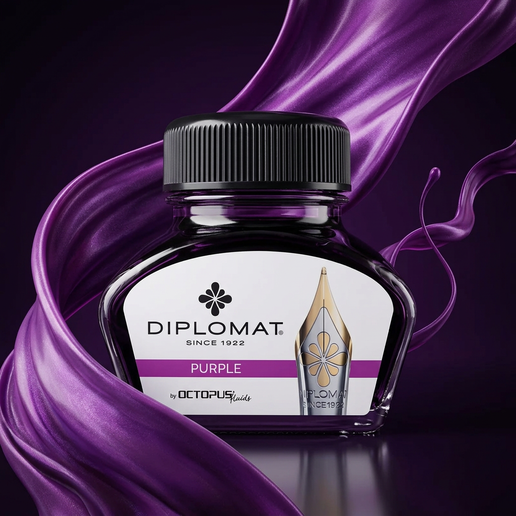 DIPLOMAT, Ink Bottle - OCTOPUS PURPLE (30mL).