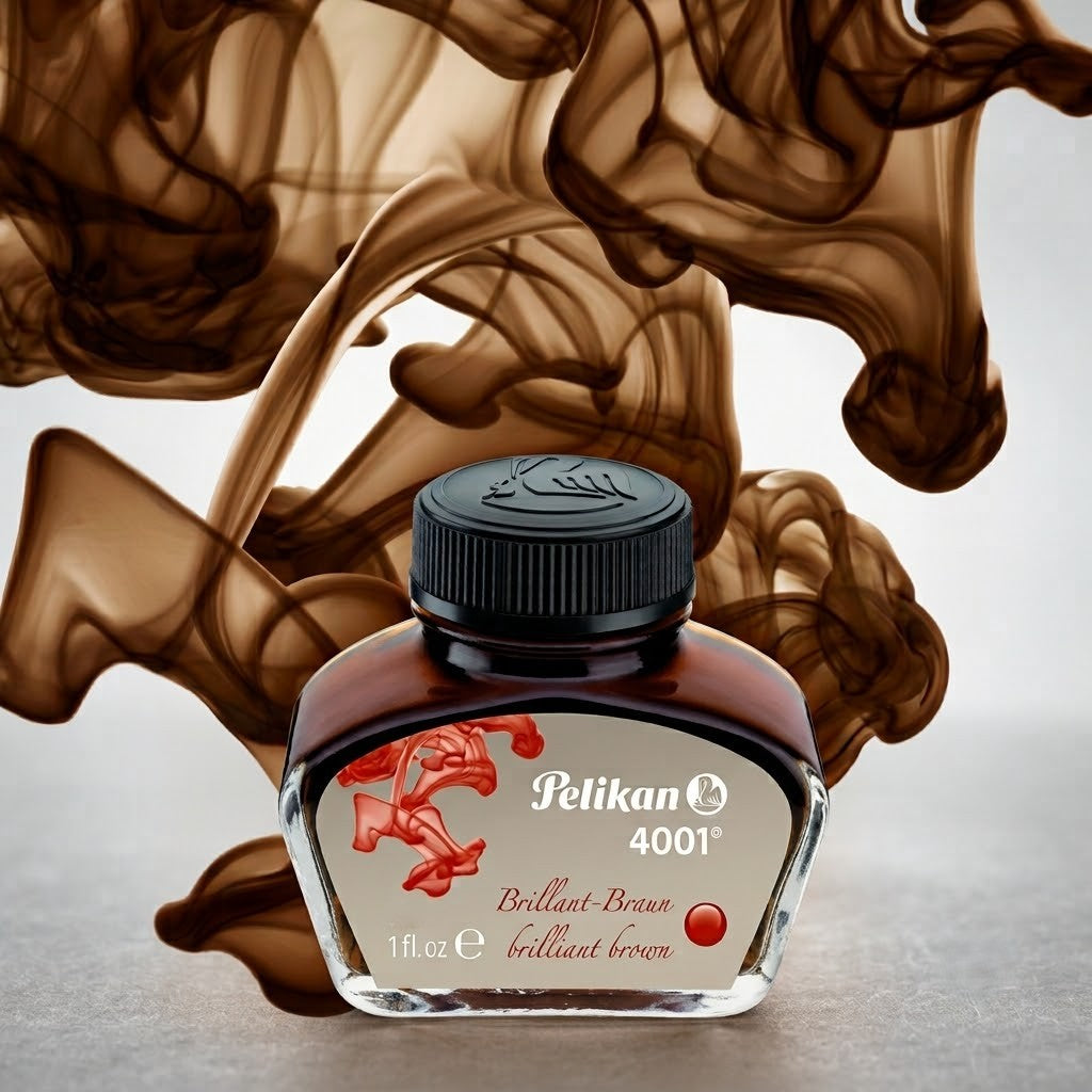 PELIKAN, Ink Bottle - 4001 BRILLIANT BROWN.