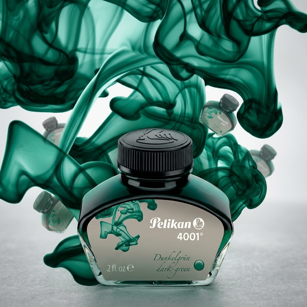 PELIKAN, Ink Bottle - 4001 DARK GREEN.