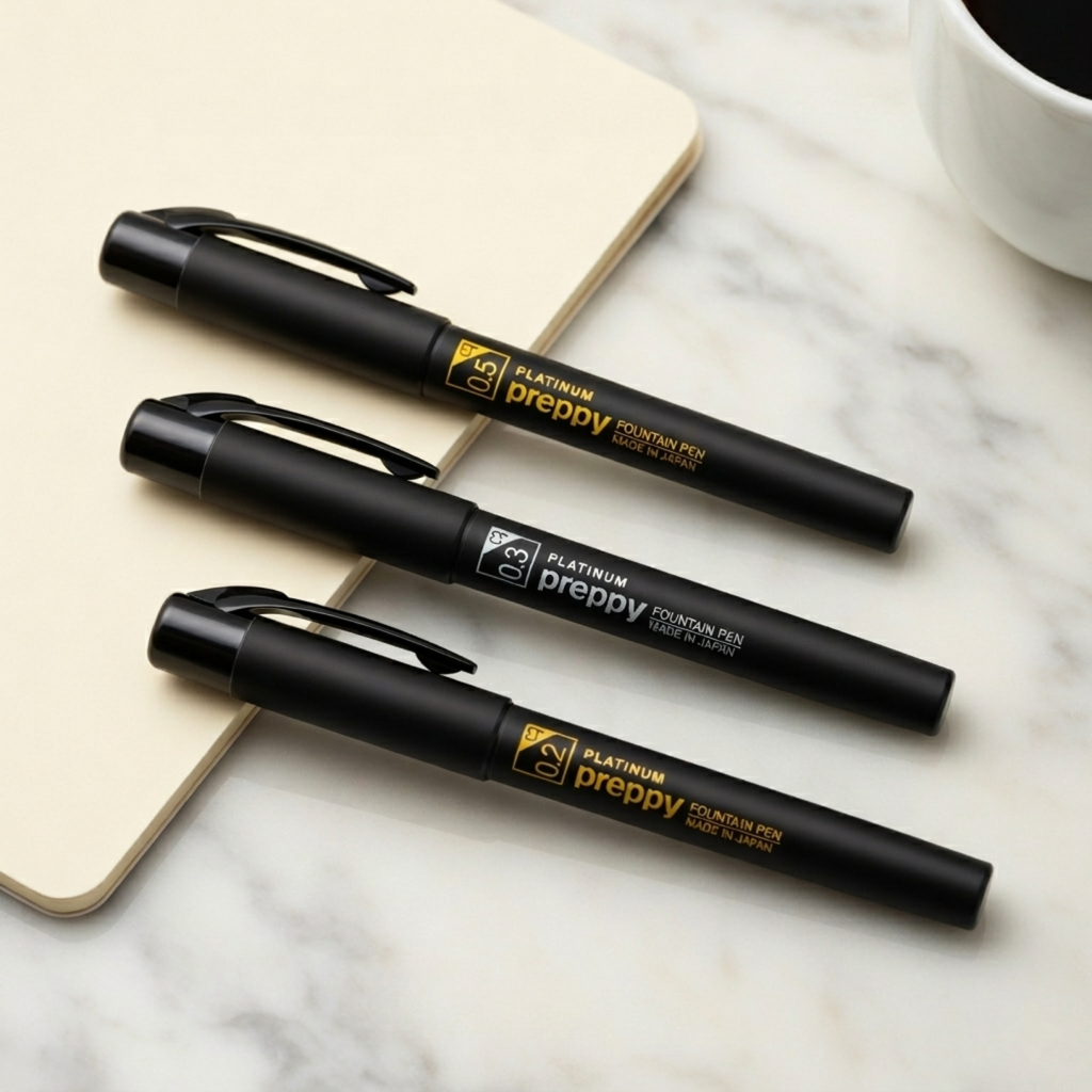 PLATINUM, Fountain Pen - Special PREPPY BLAK EDITION.