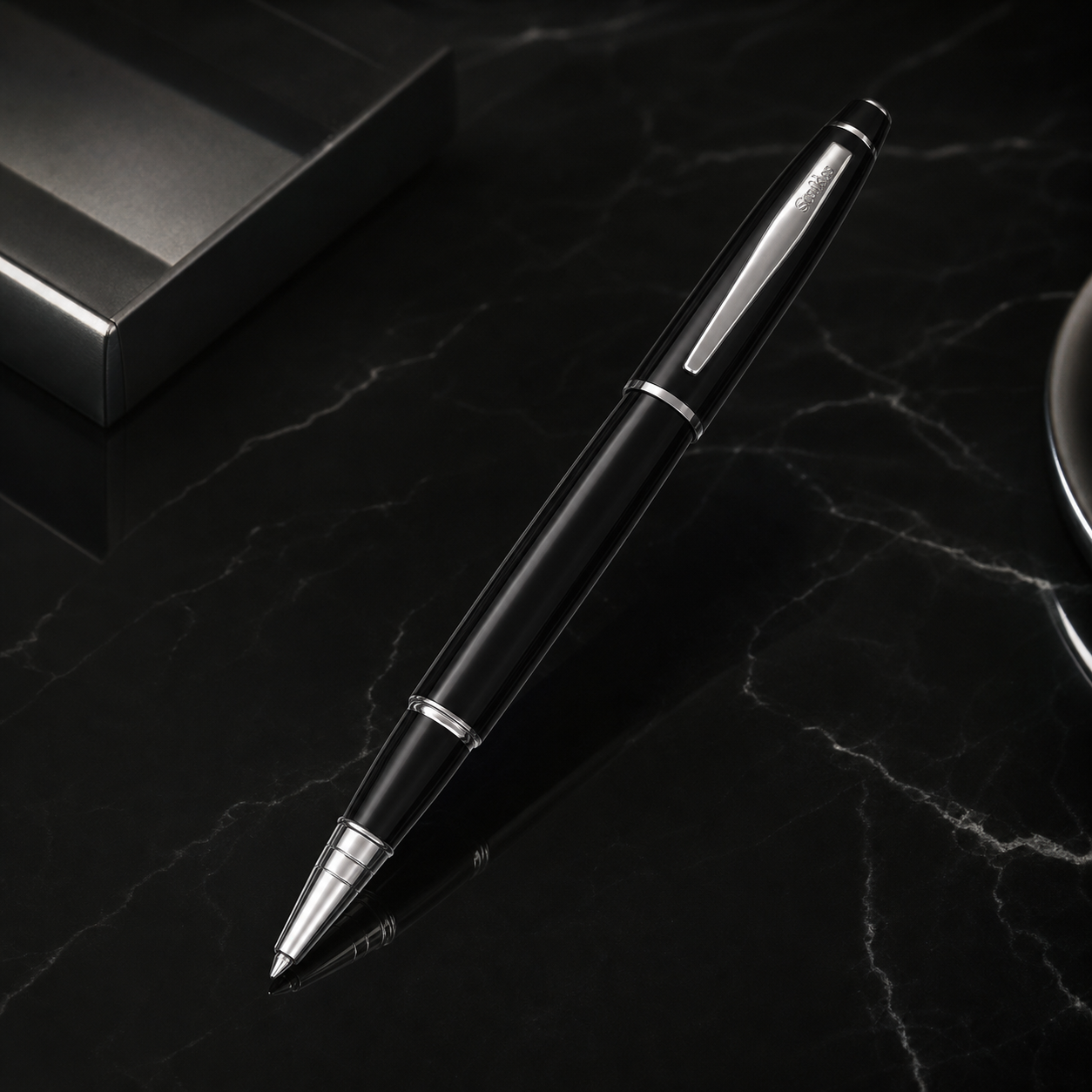Scrikss | Noble 35 Roller Pen - BLACK CHROME.