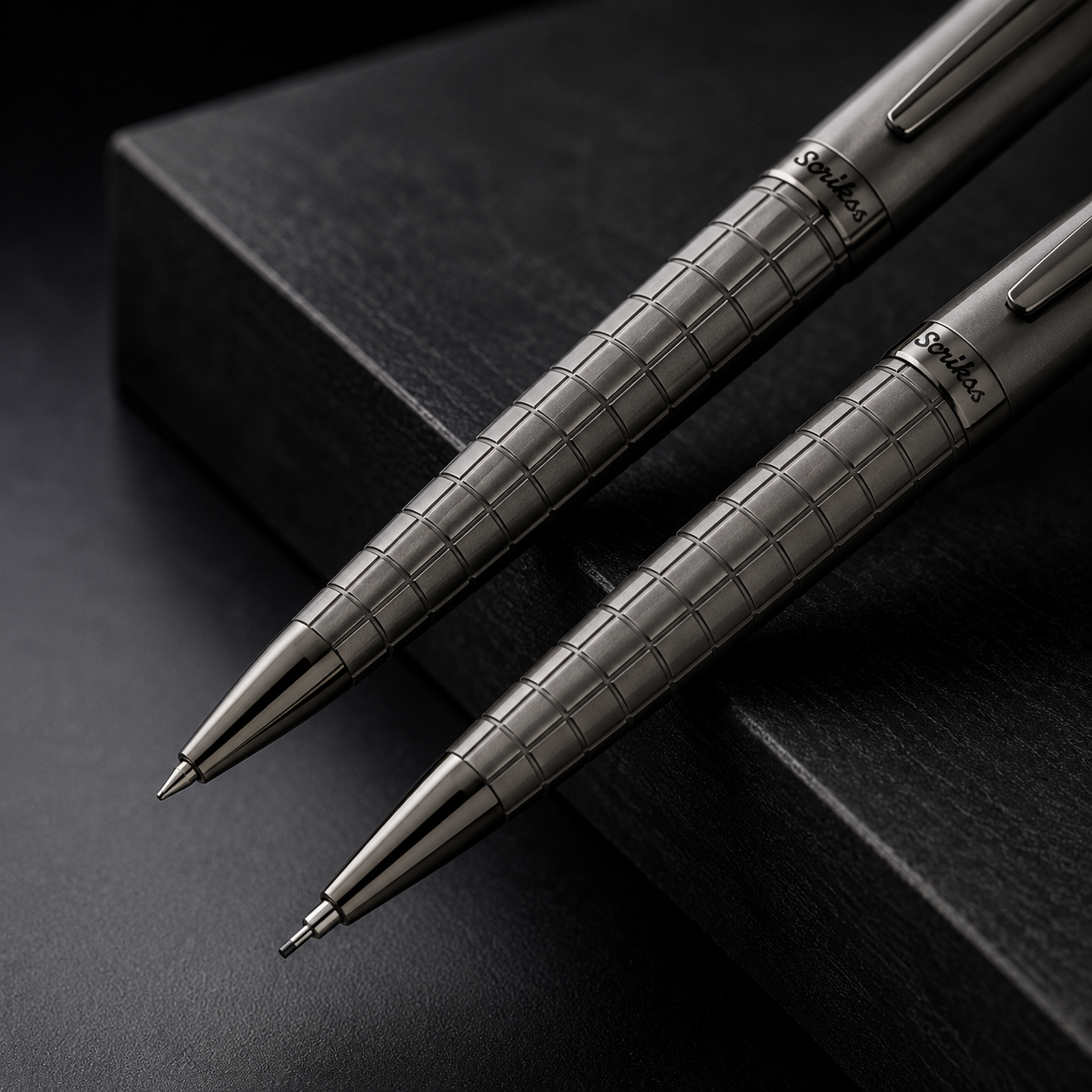 SCRIKSS, Ballpoint Pen + Mechanical Pencil Set - HONOR 38 CARBON GREY GMT.