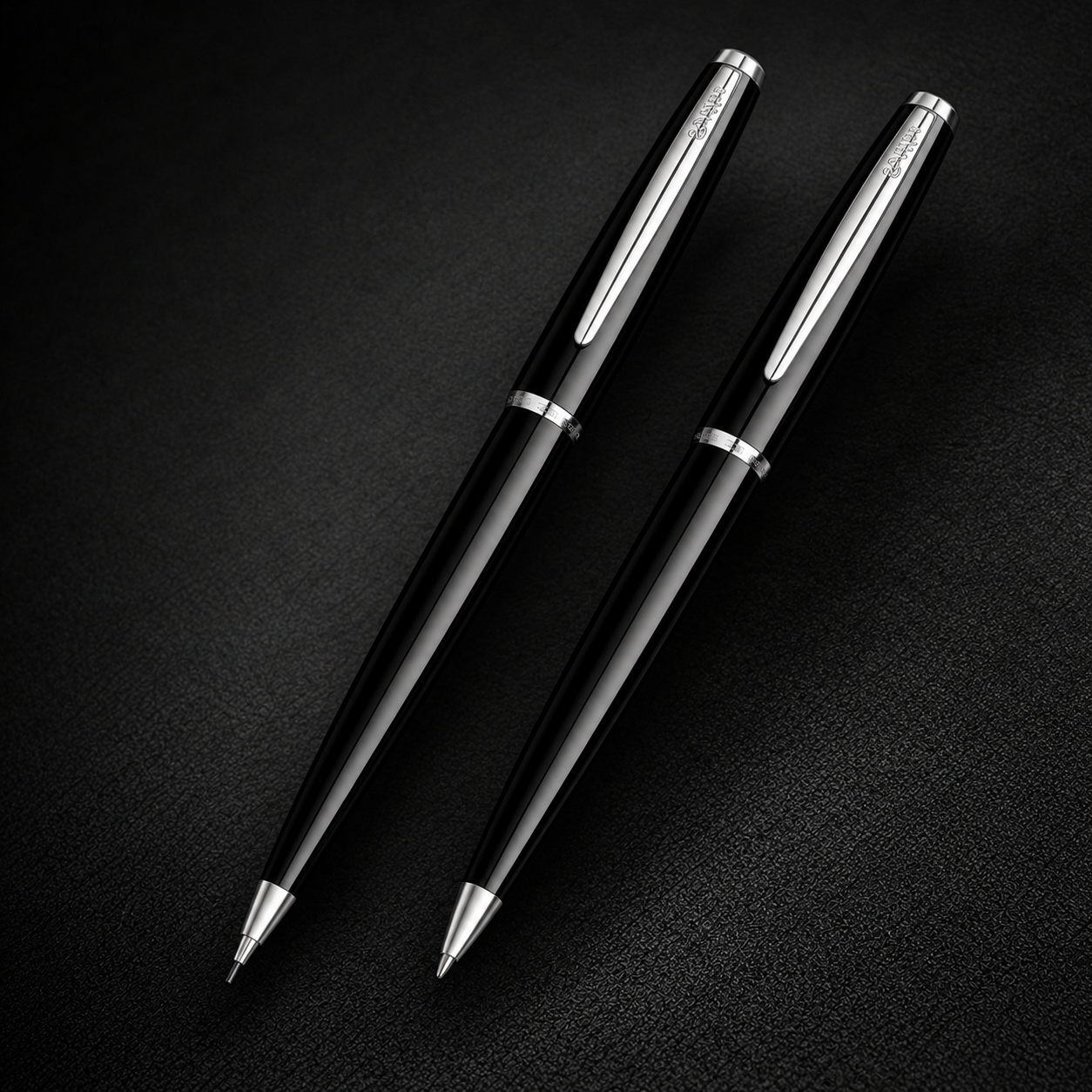 Scrikss | VINTAGE 33 BLACK CT - Ballpoint Pen + Mechanical Pencil Set. 