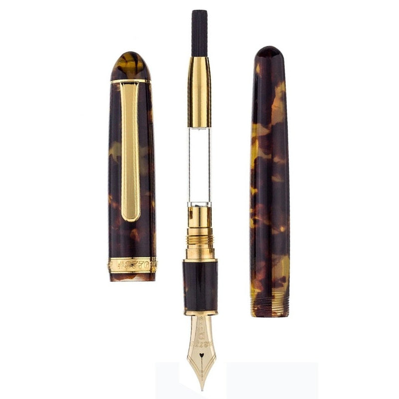 PLATINUM, Fountain Pen - #3776 CELLULOID 14K TORTOISE 17
