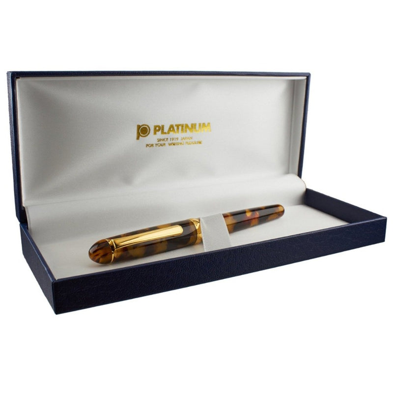 PLATINUM, Fountain Pen - #3776 CELLULOID 14K TORTOISE 19