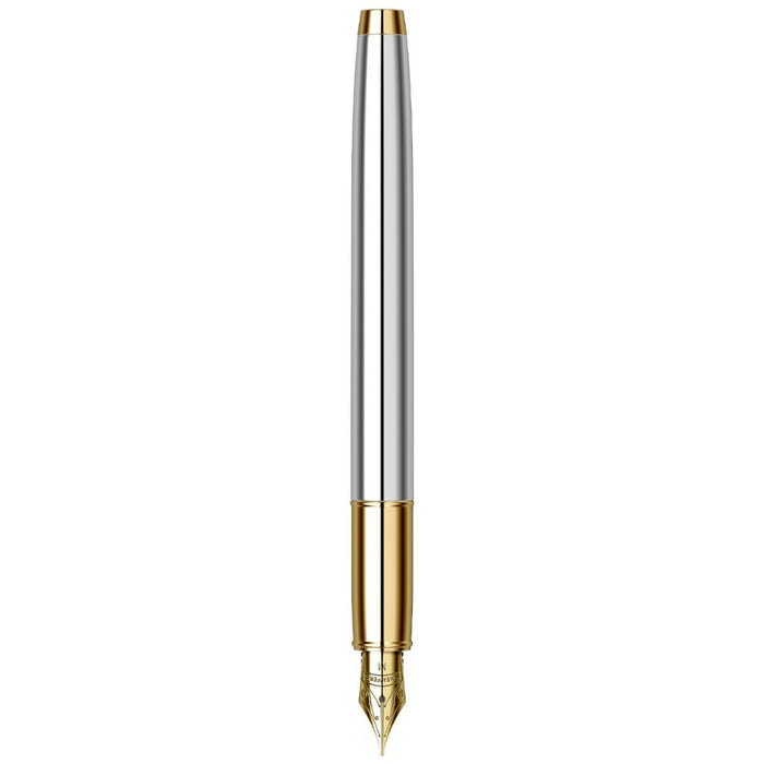 SHEAFFER, Fountain Pen - 100 GLOSSY CHROME WITH GOLD TONE.