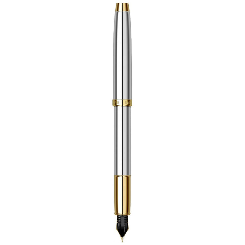 SHEAFFER, Fountain Pen - 100 GLOSSY CHROME WITH GOLD TONE.