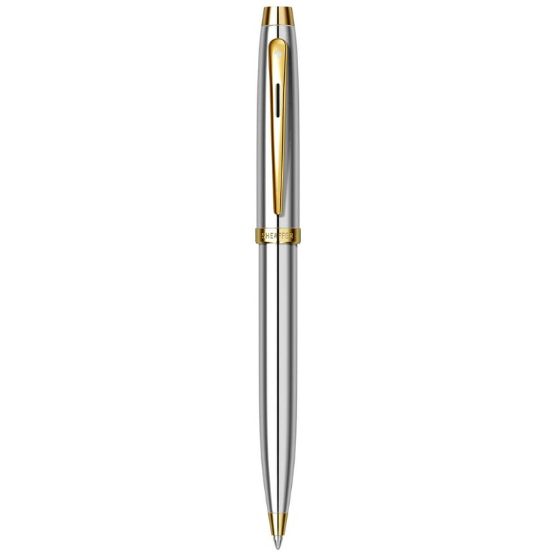 SHEAFFER, Ballpoint Pen - 100 CHROME WITH GOLD TONE.
