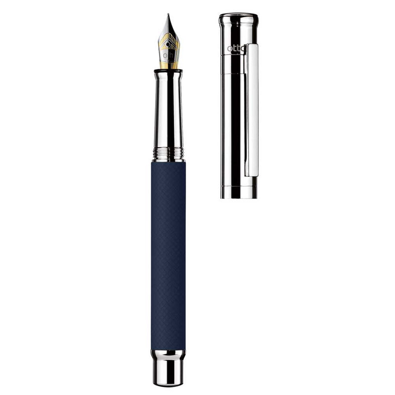 OTTO HUTT, Fountain pen - DESIGN 04 CHECKED PATTERN BLUE.