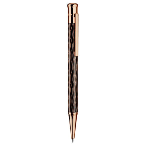 OTTO HUTT, Ballpoint pen - DESIGN 04 Wave Pattern Black Rose gold 