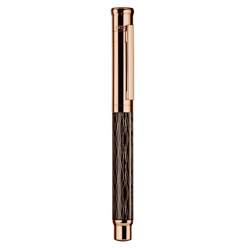 OTTO HUTT, Roller pen - DESIGN 04 Wave Pattern Black Rose gold 