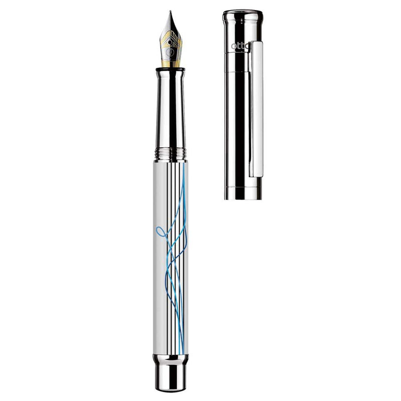 OTTO HUTT, Fountain pen - DESIGN 04 SCRIBBLE PATTERN WHITE.
