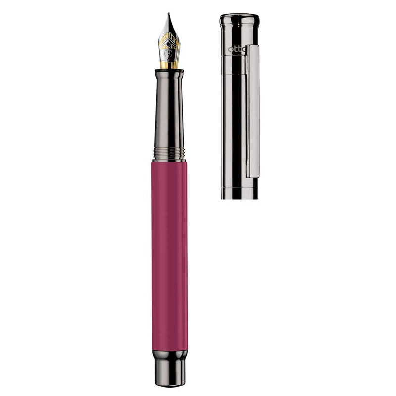 OTTO HUTT, Fountain pen - DESIGN 04 CARMINE ROSE SHINY.