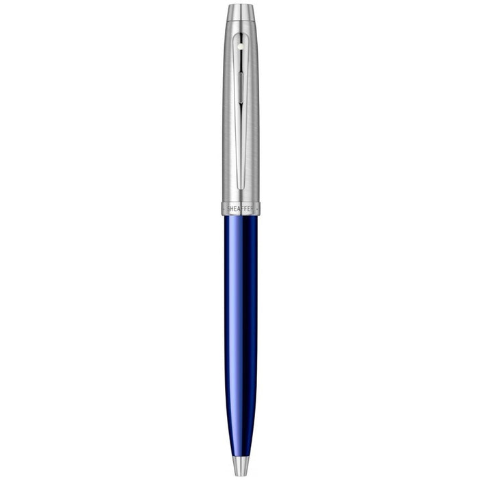 SHEAFFER, Ballpoint Pen - SHEAFFER 100 TRANSLUCENT BLUE & BRUSHED CHROME NT 
