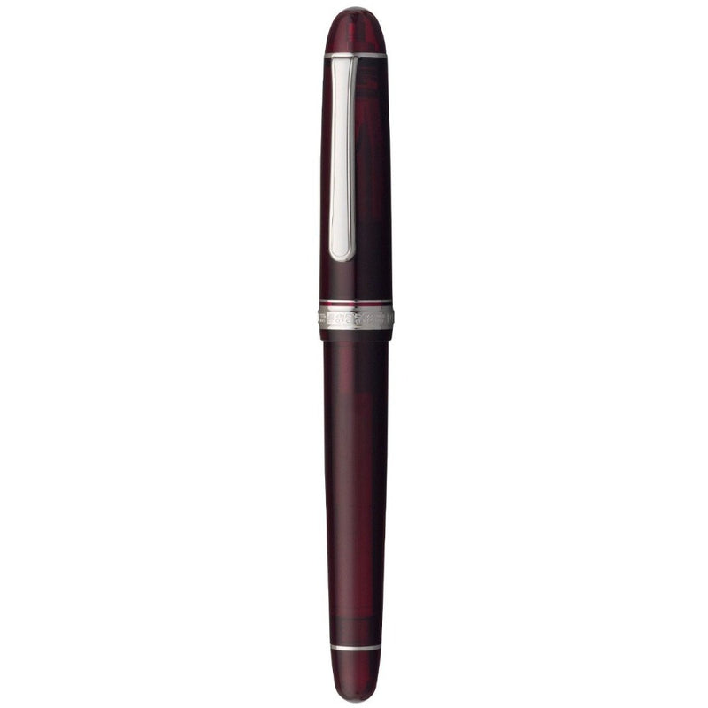 PLATINUM, Fountain Pen - #3776 CENTURY silver trim BURGUNDY 1