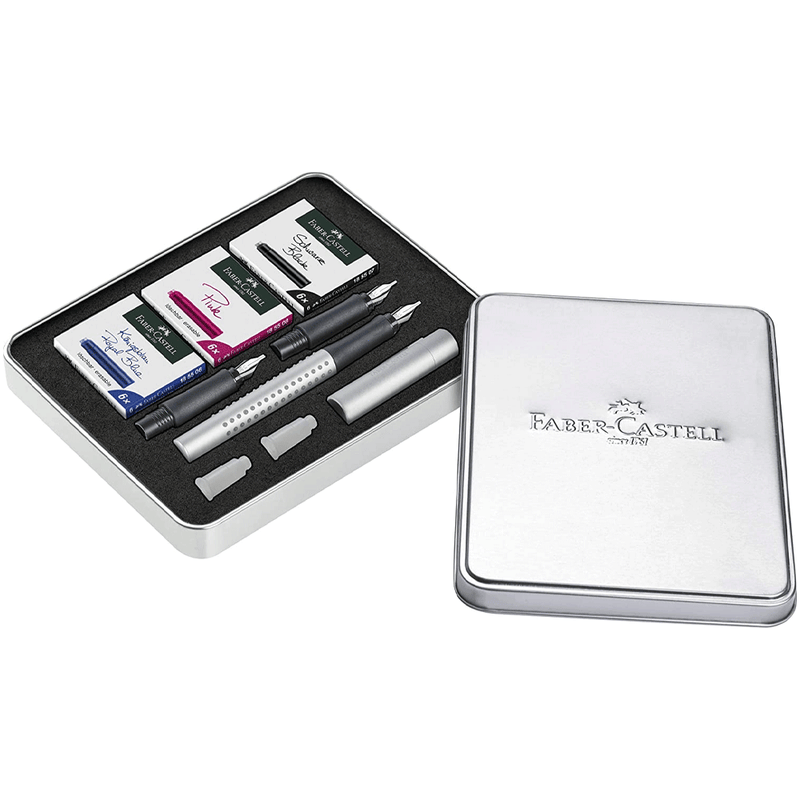 FABER CASTELL, Calligraphy Set Fountain Pen - GRIP 2011 SILVER.