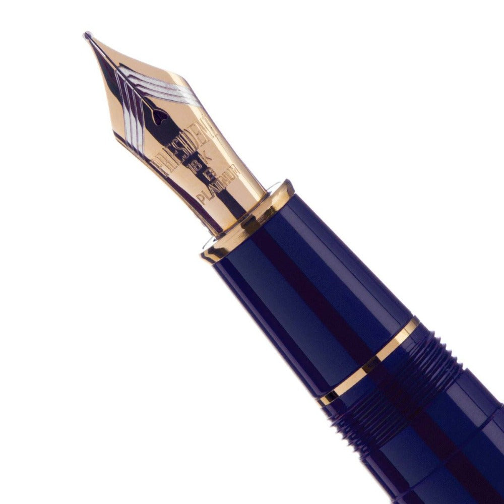 Grab Platinum Fountain Pen President Blue — SWASTIK penn