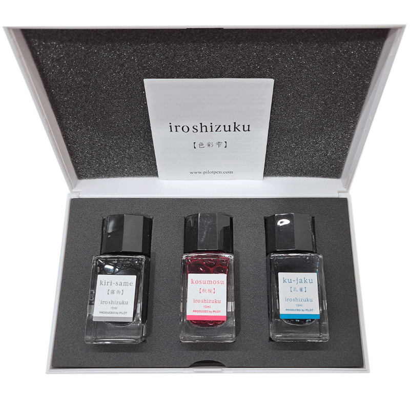PILOT, Ink 3 Bottle - IROSHIZUKU Autumn Shower KIRI SAME + Cosmos KOSUMOSU + Peacock KU JAKU (15mL).